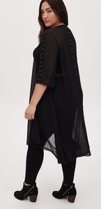 EUC Torrid Black Chiffon Kimono 1-2X